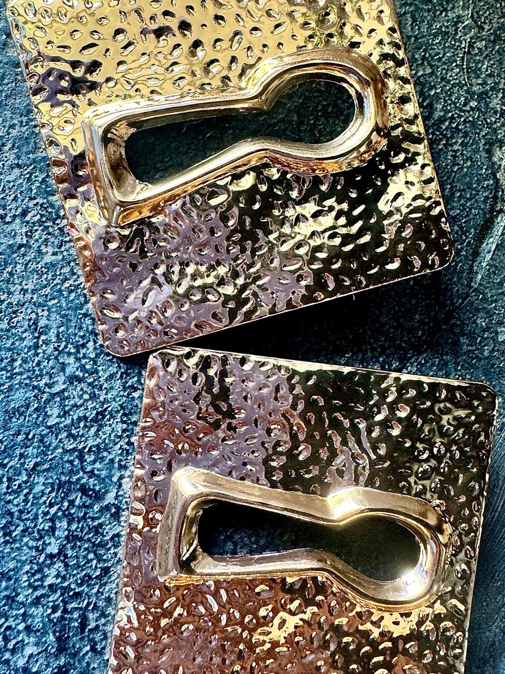 Gold-Tone Hammered Metal Earrings